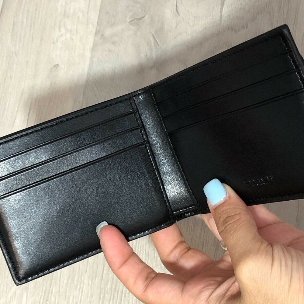 Coach Men's Slim Billfold Wallet Signature Print - Picture 2 of 5